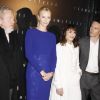 Ridley Scott, Charlize Theron, Noomi Rapace et Michael Fassbender lors de la présentation du film Prometheus à Paris le 11 avril 2012