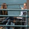 Kiefer Sutherland et Maria Bello sur le tournage de la série Touch, à Santa Monica, le jeudi 12 avril 2012.
