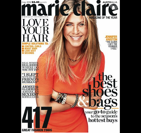 Jennifer Aniston en couverture de Marie Claire Australie