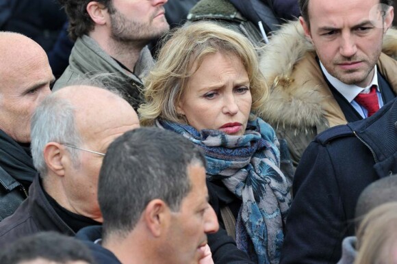 Fanny Cottençon au meeting de François Hollande au Château de Vincennes, le 15 avril 2012.