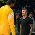 David Beckham et Paul Gasol lors du match entre les Lakers et les Nuggets de Denver le 1er mai 2012 à Los Angeles