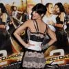 Sofia Boutella fait la promotion de Street Dance 2 (3D) au cinéma UGC des Halles, à Paris. 4 mai 2012
