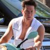 Mark Wahlberg sur le tournage de Pain and Gain de Michael Bay, le 25 avril 2012.