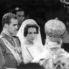 Le prince Juan Carlos d'Espagne et la princesse Sophia de Grèce et de Danemark lors de leur mariage à Athènes le 14 mai 1962.
Le roi Juan Carlos Ier et la reine Sofia d'Espagne ne prévoient aucune célébration officielle de leurs noces d'or le 14 mai 2012.