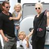 Gwen Stefani, son mari Gavin Rossdale, et leurs enfants Kingston et Zuma se rendent à une House Party à Los Angeles le 12 mai 2012