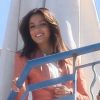 Eva Longoria est très souriante lors d'un shooting photo sur le toit de l'hôtel Martinez, à Cannes le 17 mai 2012.