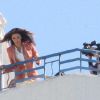 Eva Longoria lors d'un shooting photo sur le toit de l'hôtel Martinez, à Cannes le 17 mai 2012.