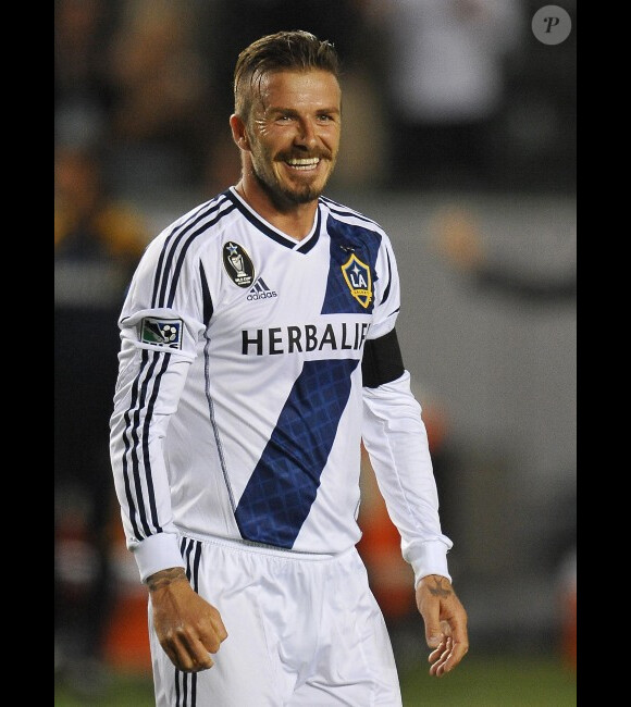 David Beckham le 23 mai 2012 à Carson City est enchanté par son nouveau look qui n'aura pourtant pas empêché son équipe de s'incliner 3-2 face à San José