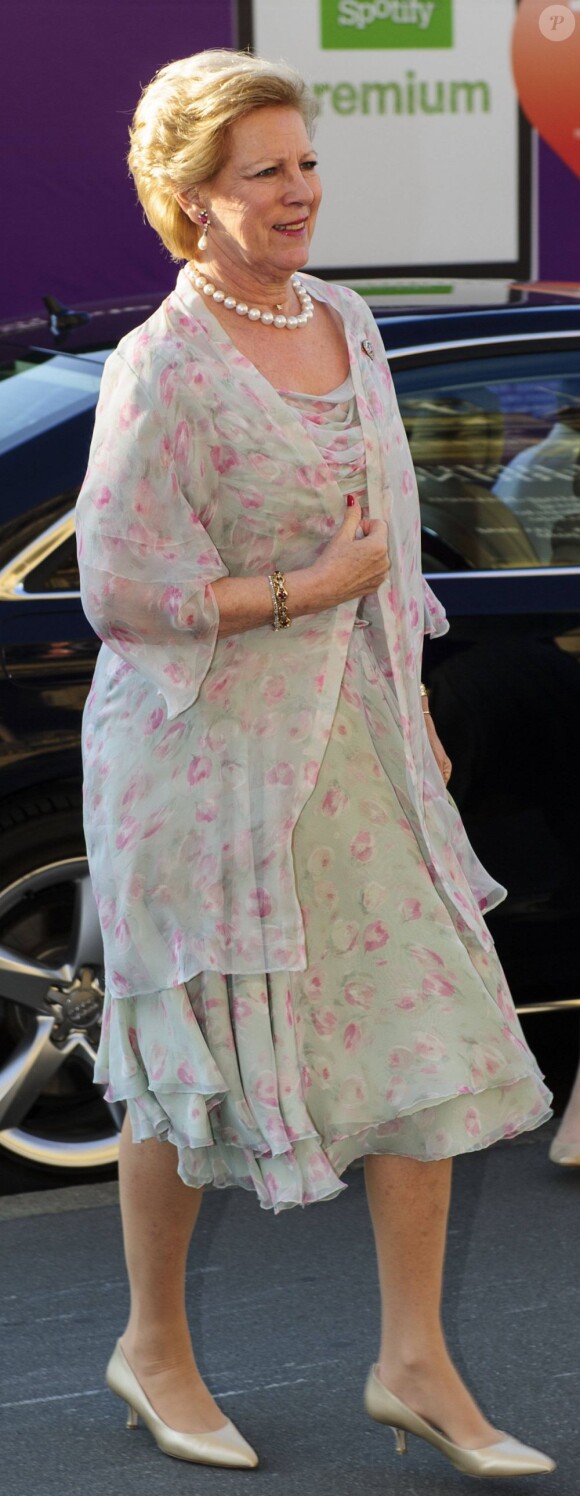 L'ancienne reine Anne-Marie de Grèce. La famille royale de Danemark assistait le 24 mai 2012 à un concert de la Garde royale, au Théâtre royal de Copenhague.