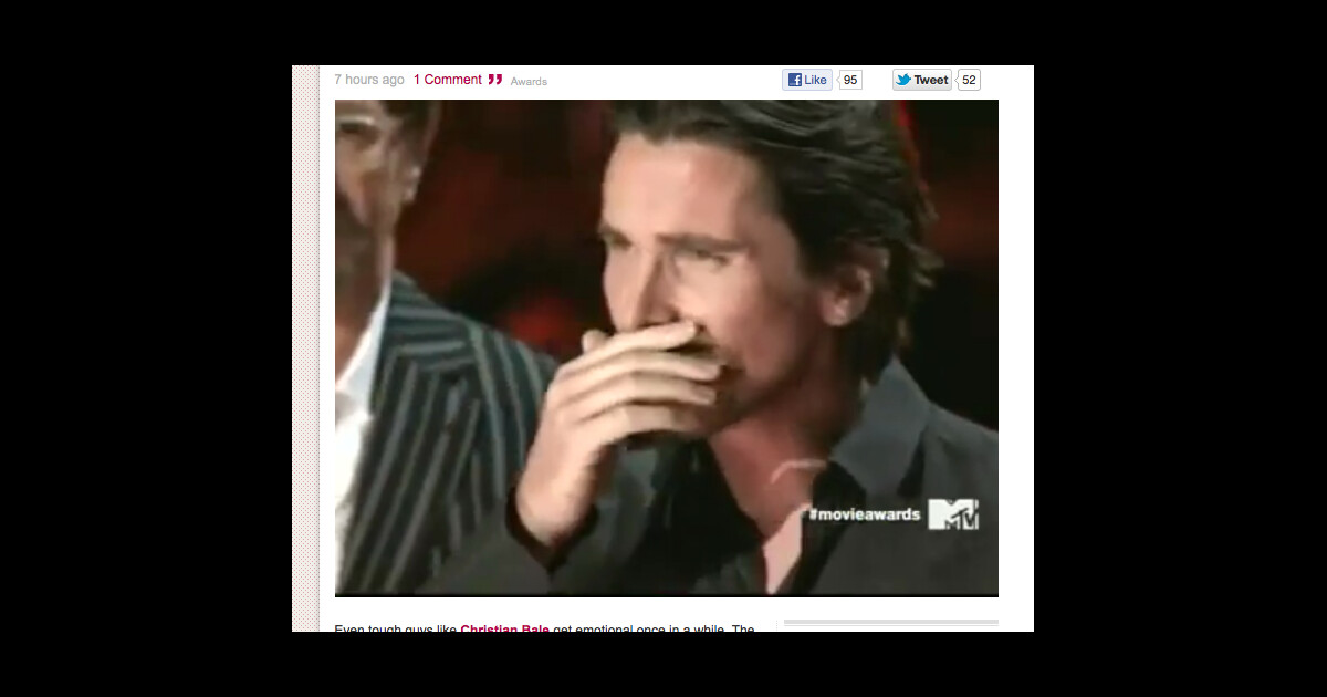 MTV Movie Awards 2012 : Christian Bale craque en revoyant Heath Ledger