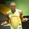 Usain Bolt le 1er juin à Londres lors du défilé présentant les tenues des athlètes jamaïcains.