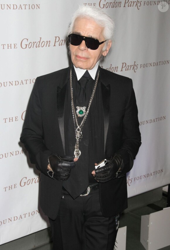 Karl Lagerfeld lors de la soirée de gala de la fondation Gordon Parks. New York, le 5 juin 2012.