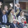 Oooooooola ! Le prince Felipe et la princesse Letizia d'Espagne ont vibré en choeur lors du match Espagne-Italie lors de l'Euro 2012, le 10 juin à Gdansk (Pologne). La Roja et la Squadra Azzurra, pour leur entrée dans la compétition, ont fait un sepctaculaire match nul, 1-1.
