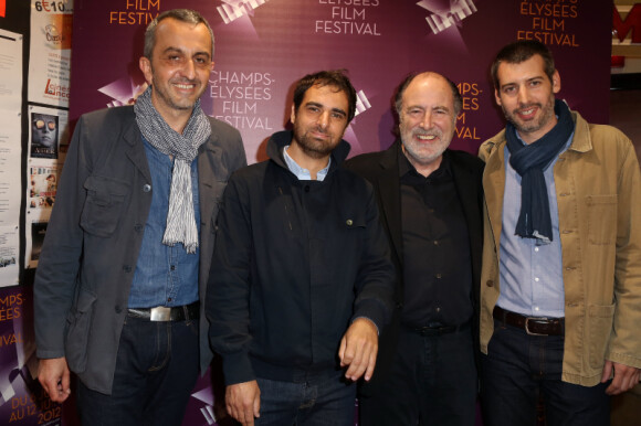 Gregory Montel, Gregory Magne, Michel Delpech et Stéphane Viard à l'avant-première de L'Air de rien, le 11 juin 2012 lors du Champs-Elysées Film Festival à Paris.
