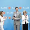 Felipe et Letizia d'Espagne lors de la remise des prix de l'Association de la presse, le 5 juin 2012.