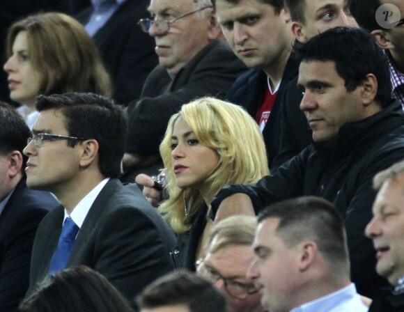 Shakira dans les tribunes à Gdansk, en Pologne, pour le match Espagne-Eire lors de l'Euro 2012, le 14 juin.