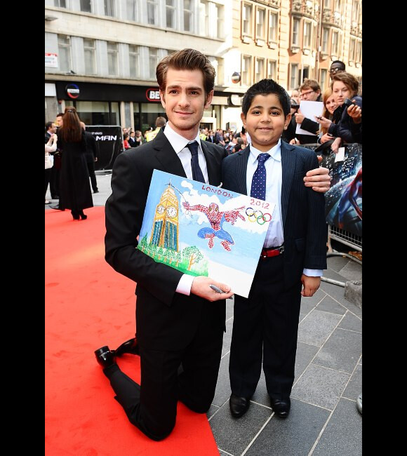 Andrew Garfield lors de l'avant-première du film The Amazing Spider-man à Londres le 18 juin 2012