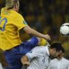 Adil Rami lors du match de l'équipe de France perdu face à la Suède le 19 juin 2012 à Kiev en Ukraine (2-0)