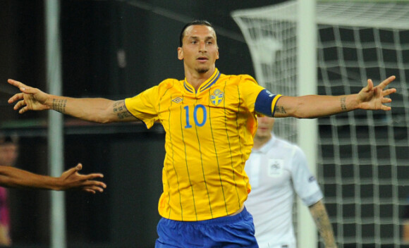 Zlatan Ibrahimovic lors du match de l'équipe de France perdu face à la Suède le 19 juin 2012 à Kiev en Ukraine (2-0)