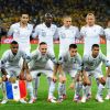 L'équipe de France lors du match perdu face à la Suède le 19 juin 2012 à Kiev en Ukraine (2-0)
