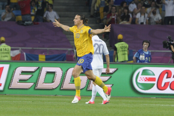 Zlatan Ibrahimovich lors du match de l'équipe de France perdu face à la Suède le 19 juin 2012 à Kiev en Ukraine (2-0)
