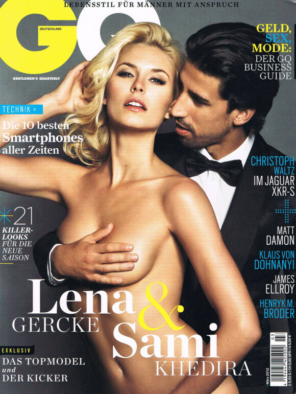 Sami Khedira et sa compagne Lena Gercke en couverture du GQ de mars 2012