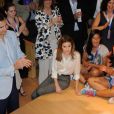 La princesse Letizia et le prince Felipe d'Espagne ont découvert plusieurs ateliers lors du 3e Forum Impulsa, à Barcelone le 29 juin 2012.