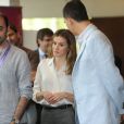 La princesse Letizia et le prince Felipe d'Espagne lors du 3e Forum Impulsa, à Barcelone le 29 juin 2012.