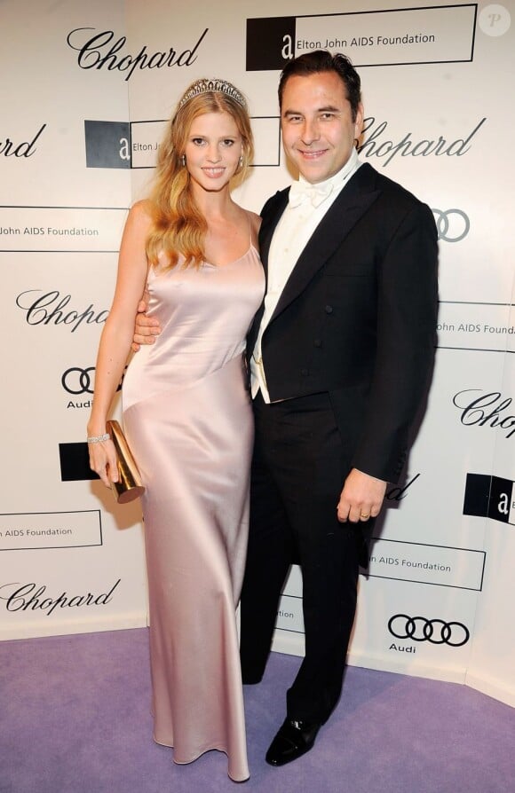 Lara Stone et David Walliams lors du 14e White Tie and Tiara Ball, organisé par Elton John, David Furnish et Chopard, à Old Windsor, le 28 juin 2012.