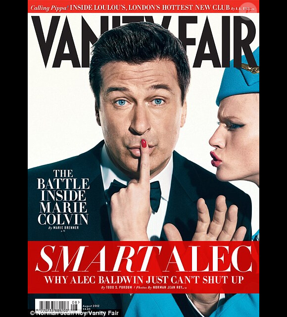 Alec Baldwin en couverture de Vanity Fair. Juillet 2012.