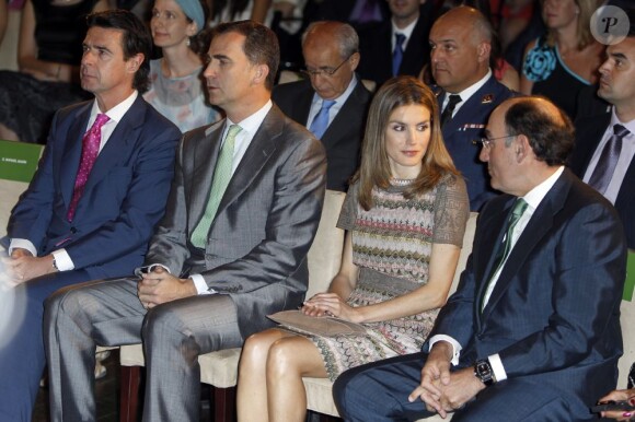 Le prince Felipe et la princesse Letizia le 3 juillet 2012 à Madrid pour la remise des bourses et subventions de la Fondation Iberdrola pour l'innovation environnementale.