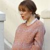 Très enceinte pour le tournage de About Time, Rachel McAdams avec un faux ventre, à Londres le 4 juillet 2012
