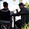 Benji Madden déjeune dans un restaurant de Los Angeles avec sa petite amie, Eliza Doolittle, le samedi 7 juillet 2012.