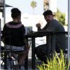 Benji Madden déjeune dans un restaurant de Los Angeles avec sa petite amie, Eliza Doolittle, le samedi 7 juillet 2012.