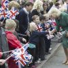 Camilla Parker Bowles à Brecon le 10 juillet 2012. Le prince Charles et sa femme Camilla Parker Bowles effectuaient en juillet 2012 une visite de quatre jours au Pays de Galles.