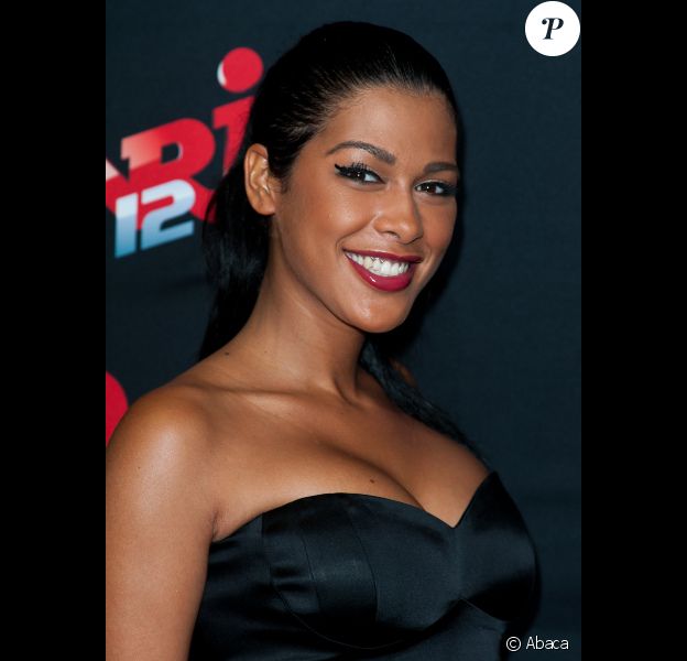 Ayem Nour lors de la conférence de rentrée de NRJ 12, à Paris, le 12 juillet 2012