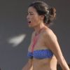 Inés Sastre exhibe sa jolie plastique dans un bikini durant ses vacances à Sotogrande en Espagne. Le 12 juillet 2012.