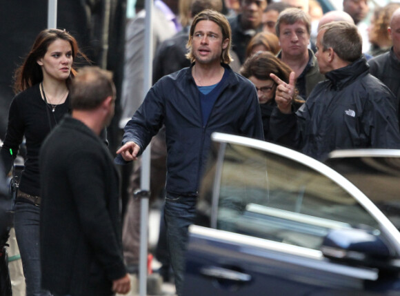 Bradd Pitt sur le tournage de World War Z de Marc Forster, pendant l'été 2011.
