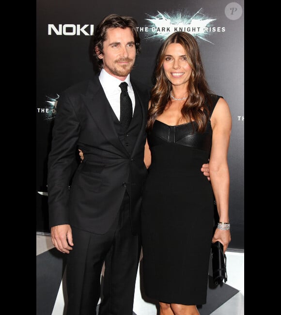 Christian Bale et Sibi Blazic à l'avant-première de The Dark Knight Rises à New York, le 16 juillet 2012.