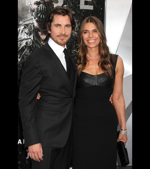 Christian Bale et Sibi Blazic à l'avant-première de The Dark Knight Rises à New York, le 16 juillet 2012.