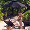 Andrés Iniesta et son épouse Anna Ortiz, en bikini, à Cancun, le samedi 14 juillet 2012, pendant leur lune de miel.