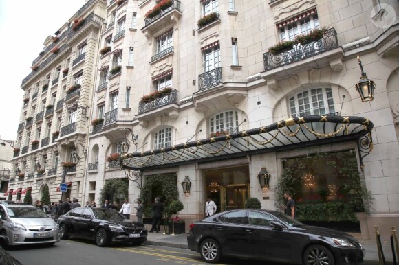 L'Hôtel Bristol à Paris où devait se dérouler les interviews de l'équipe du film The Dark Knight Rises le 20 juillet 2012