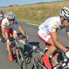 Les cyclistes ont lutté lors de l'étape du coeur courue lors de la 19e étape du Tour de France le 21 juillet 2012