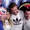 David Beckham au milieu de ses fans dans un studio photo improvisé par son sponsor Adidas
