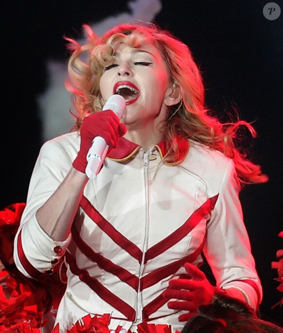Madonna à Edimbourg, le 21 juillet 2012.