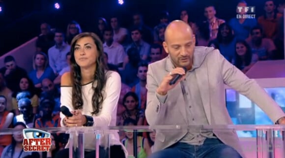 Caroline et Kevin sur le plateau de l'After Secret, le samedi 28 juillet 2012 sur TF1.