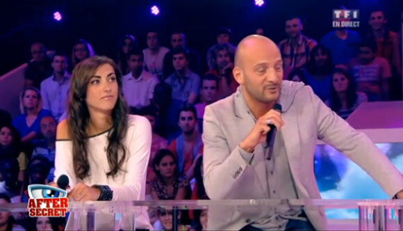 Kevin et Caroline sur le plateau de l'After Secret, le samedi 28 juillet 2012 sur TF1.