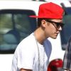 Justin Bieber va chez King's Fish House à Calabasas avec son père Jeremy et ses frère et soeur Jaxon et Jazmyn pour déjeuner le 30 juillet 2012