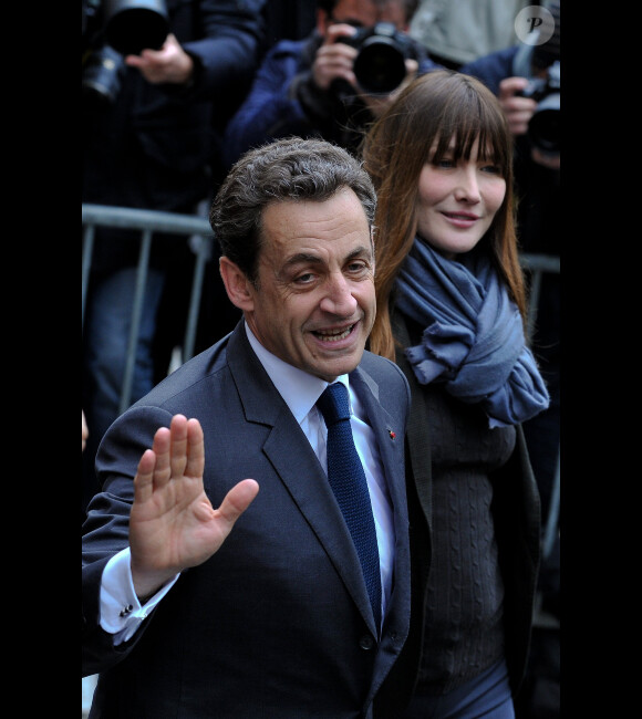 Nicolas Sarkozy et Carla Bruni-Sarkozy le 6 mai 2012