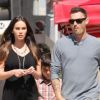 La belle Megan Fox, enceinte, et Brian Austin Green se rendent à la messe avec le fils de l'acteur, Kassius, à Los Angeles, le 15 juillet 2012